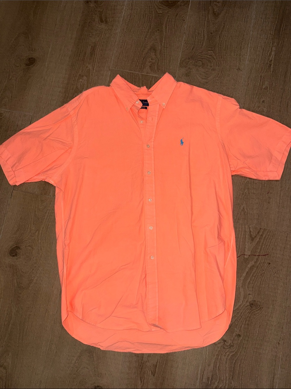 Polo by Ralph Lauren Coral Orange Short-Sleeve Button-Down Shirt